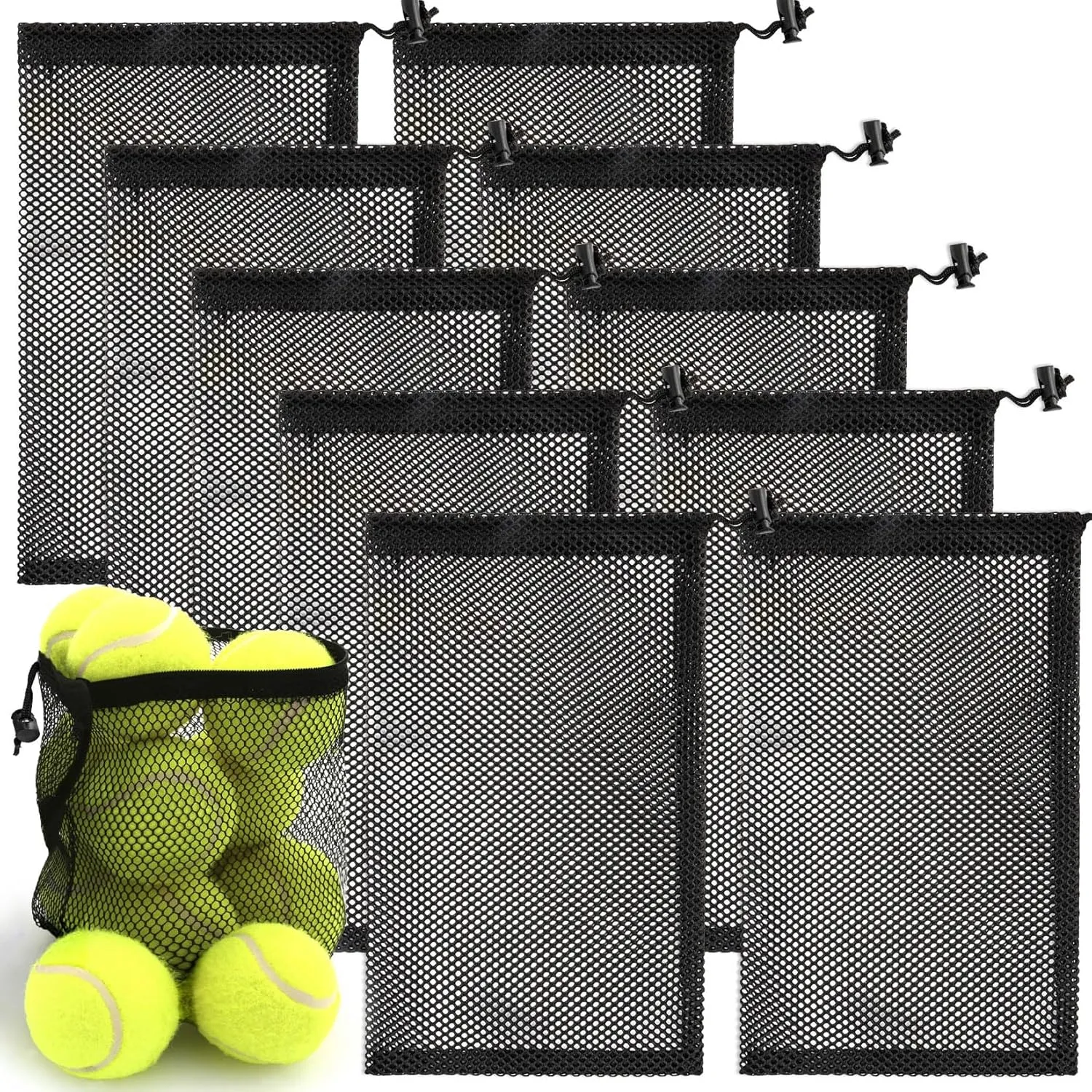 10PCS Mesh Bag - Mesh Drawstring Bag Storage Net Bag for Toys, Tennis Ball, Golf Ball, Camping Clothing, Swimming, Sturdy and Durable