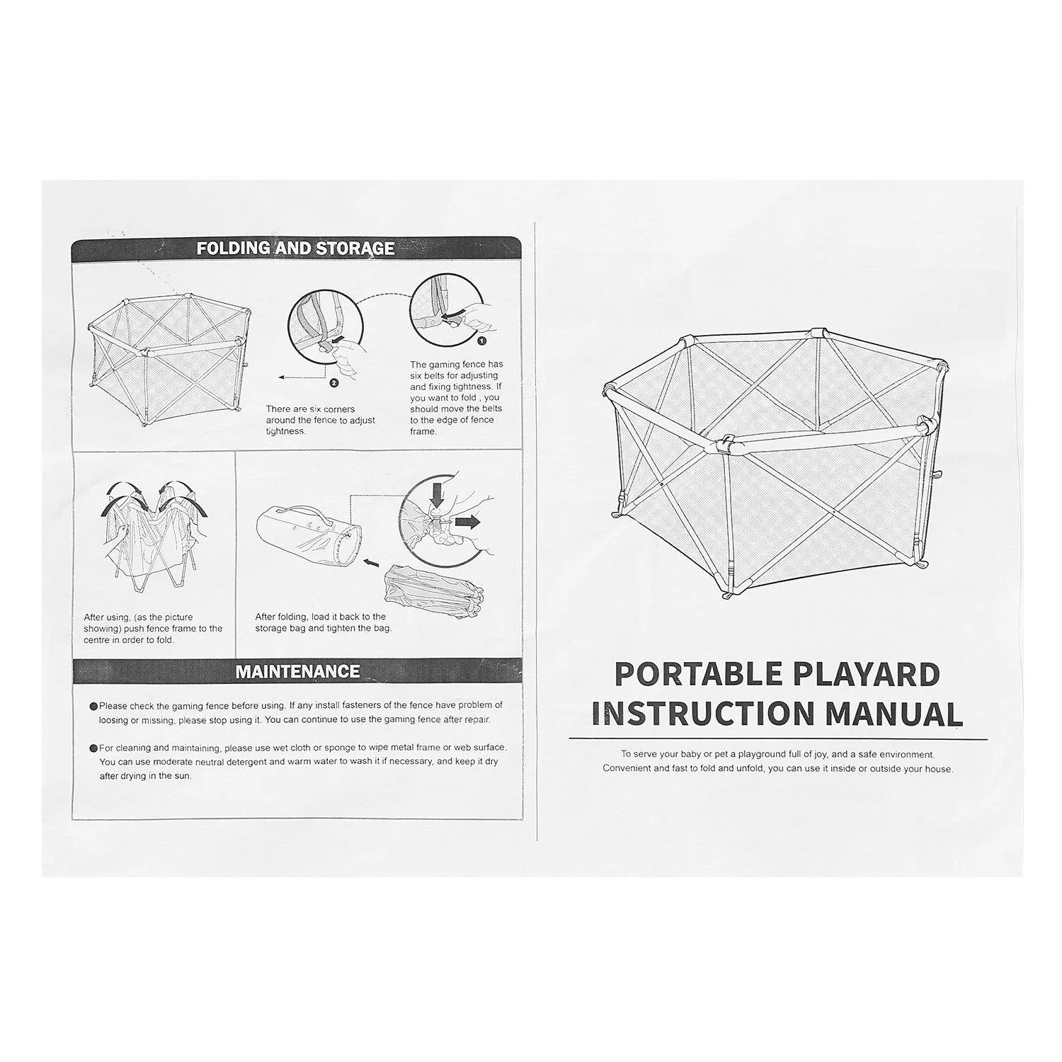 Baby Safe Playpen Portable Play Yard