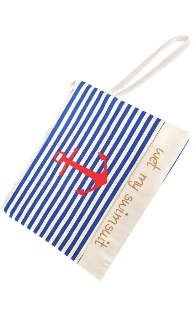 BB009 Stripe Anchor Bikini Beach Bag