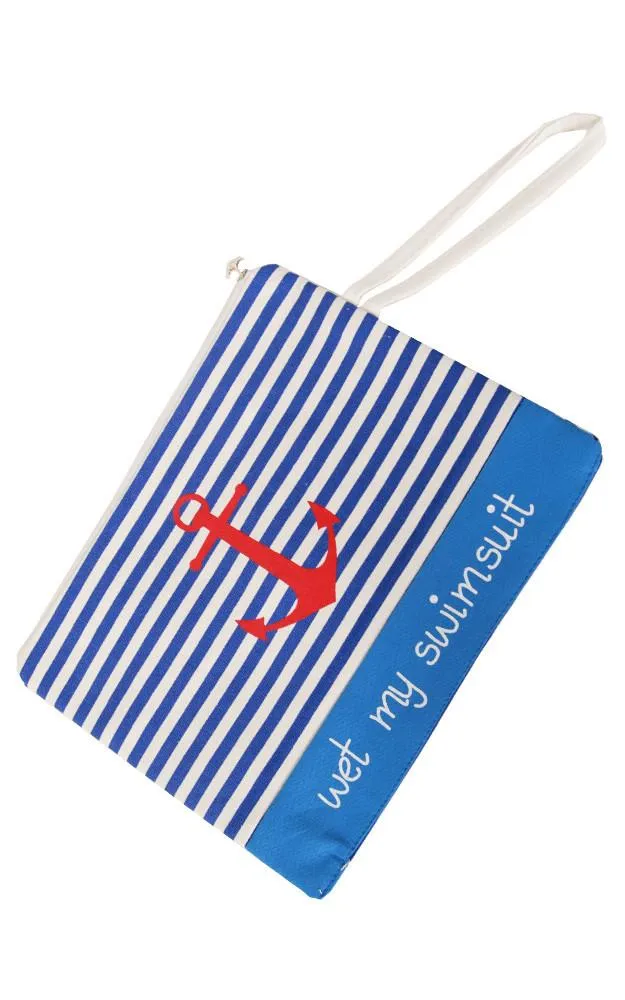 BB009 Stripe Anchor Bikini Beach Bag