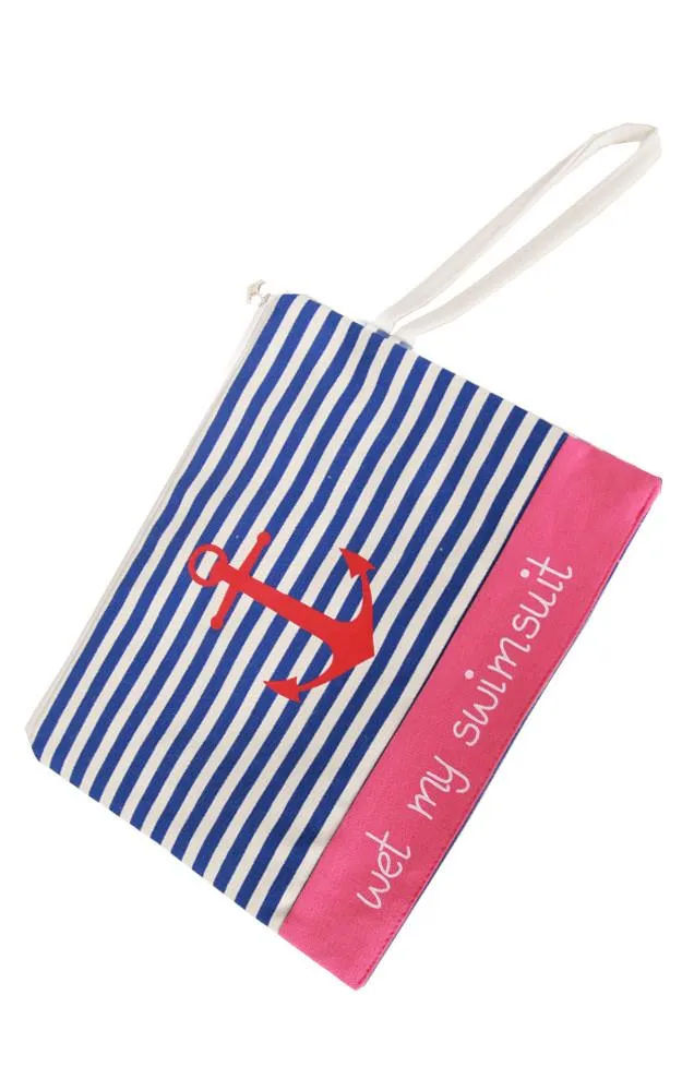 BB009 Stripe Anchor Bikini Beach Bag
