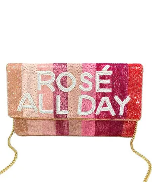 Beaded Envelope Clutch, Rose All Day