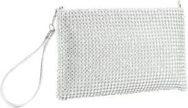 Bling Mesh Purse Small Clutch for Women Money Purse Evening Wristlet Clutch Bag Little Crystal Cell Phone Purses
