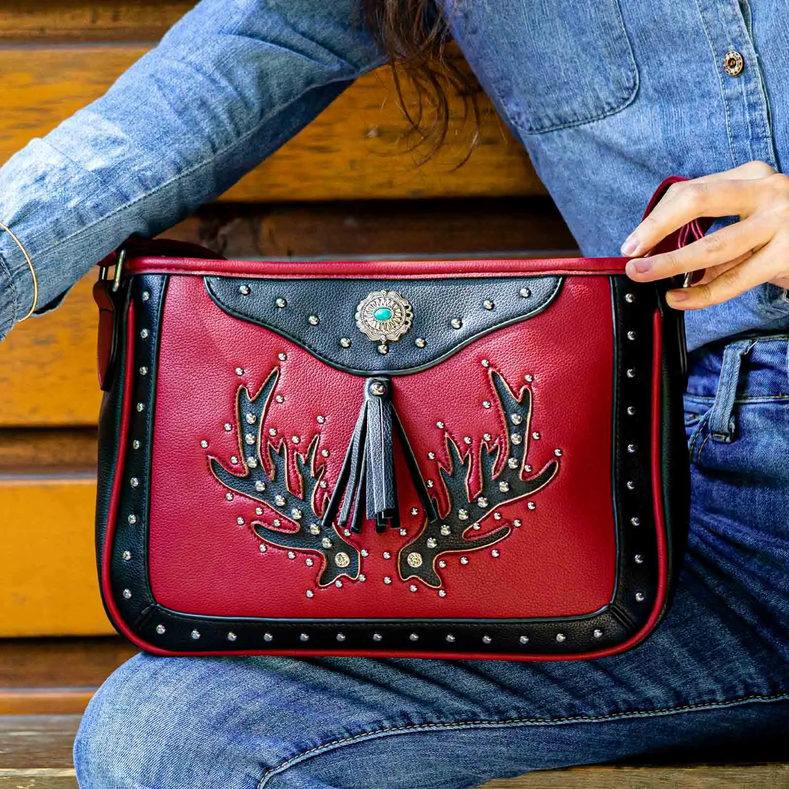 Boho Handbag Crossbody Bag For Women Fashion PU Leather Messenger Shoulder Bag