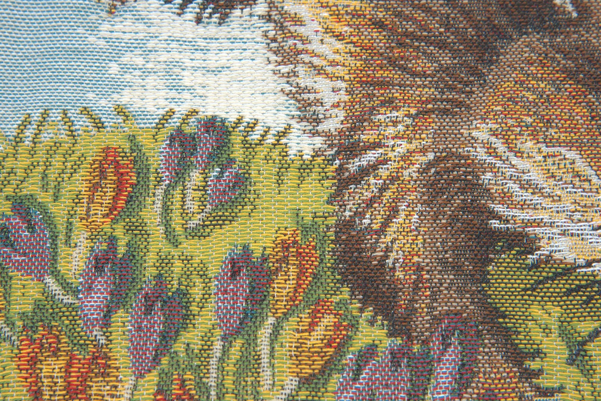 Bunny and Buterflies Belgian Tapestry Cushion