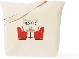 CafePress Mom's Diner Tote Bag Reusable Natural Beige Canvas Shopping Bag