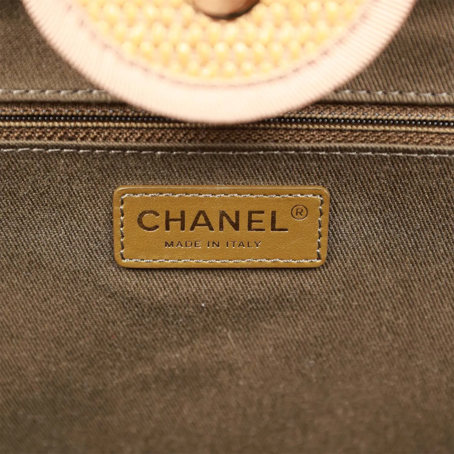 Chanel Large Deauville Shopping Bag Multicolor Viscose Light Gold Hardware