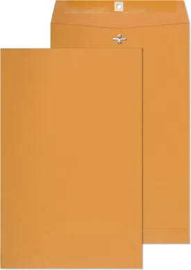Clasp Envelopes - 10 x 15 Inch Brown Kraft Catalog Envelopes with Clasp Closure & Gummed Seal  28lb Heavyweight Paper Jumbo Envelopes for Home, Business, Legal or School 10x15 15 Pack,