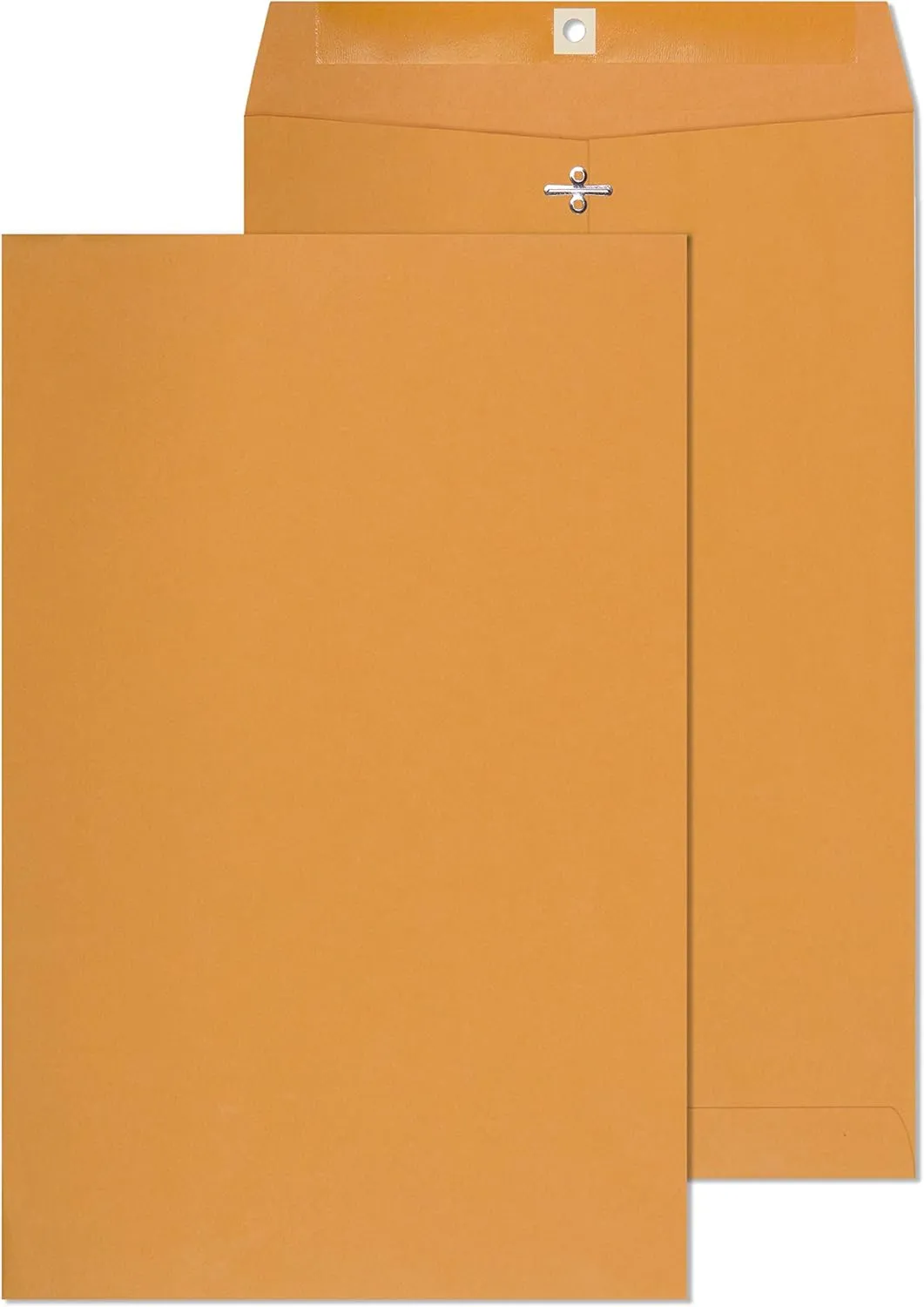 Clasp Envelopes - 10 x 15 Inch Brown Kraft Catalog Envelopes with Clasp Closure & Gummed Seal  28lb Heavyweight Paper Jumbo Envelopes for Home, Business, Legal or School 10x15 15 Pack,