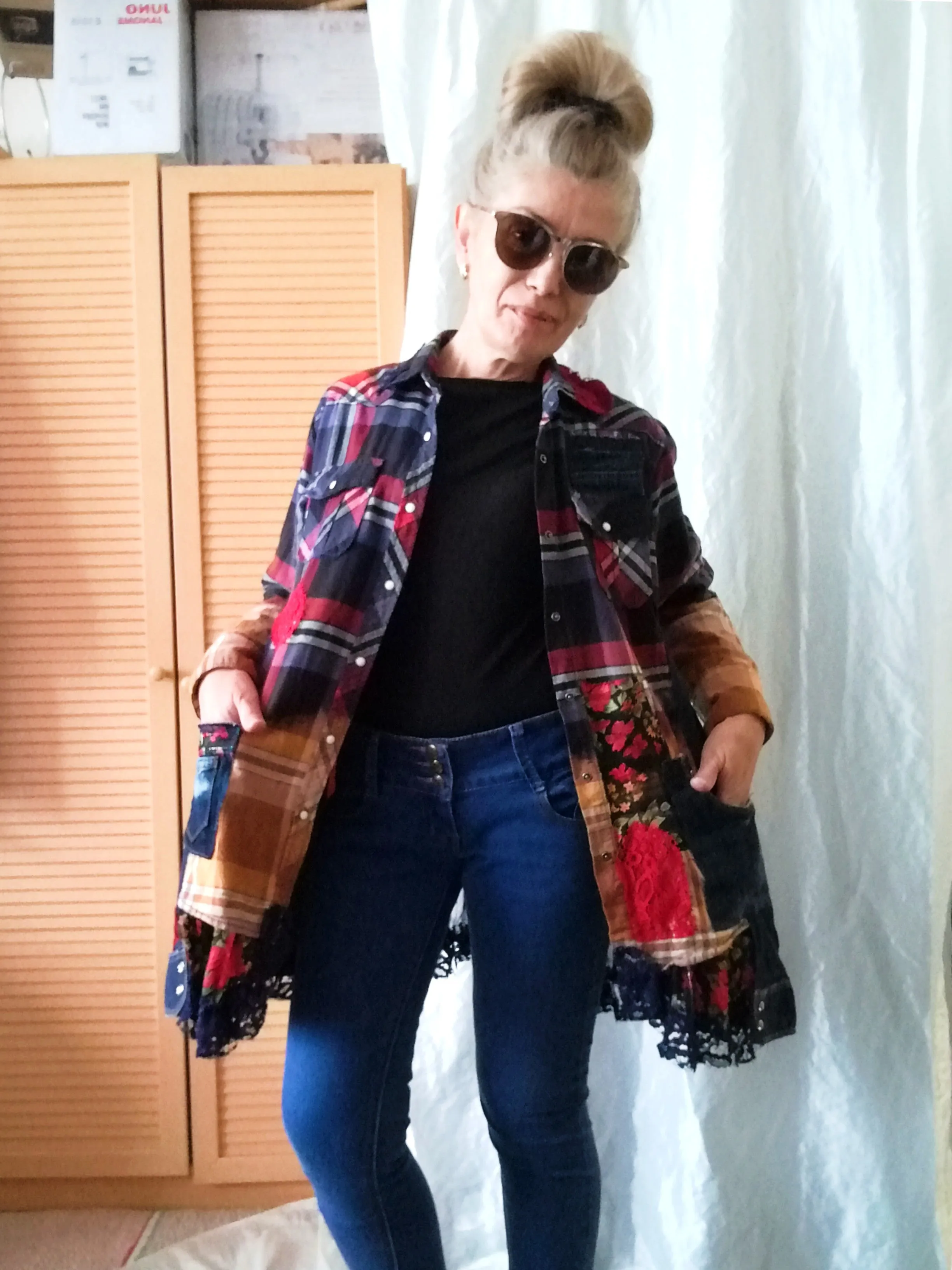 Denim Jacket Dress,M Embroidered Shirt Dress