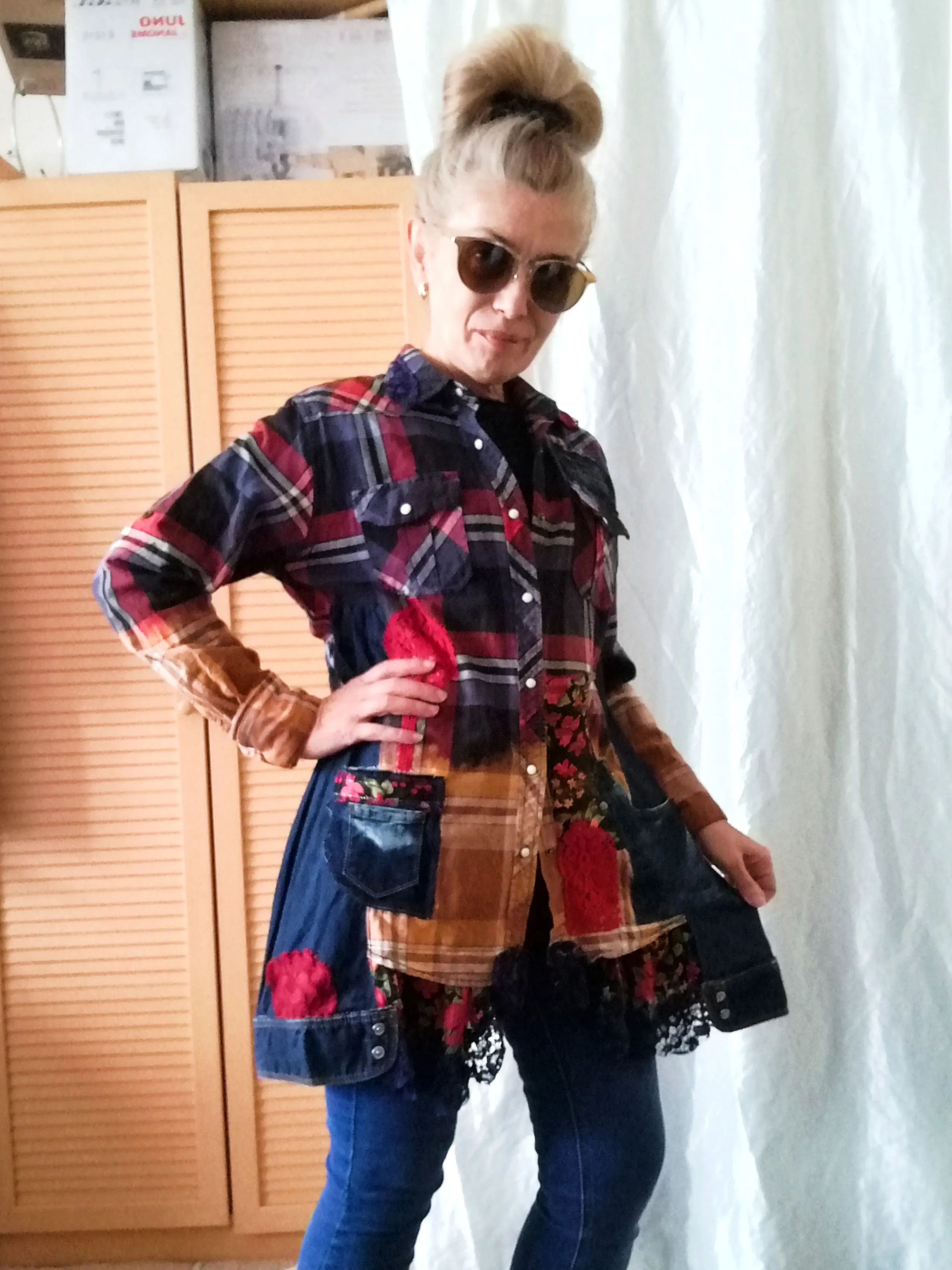 Denim Jacket Dress,M Embroidered Shirt Dress