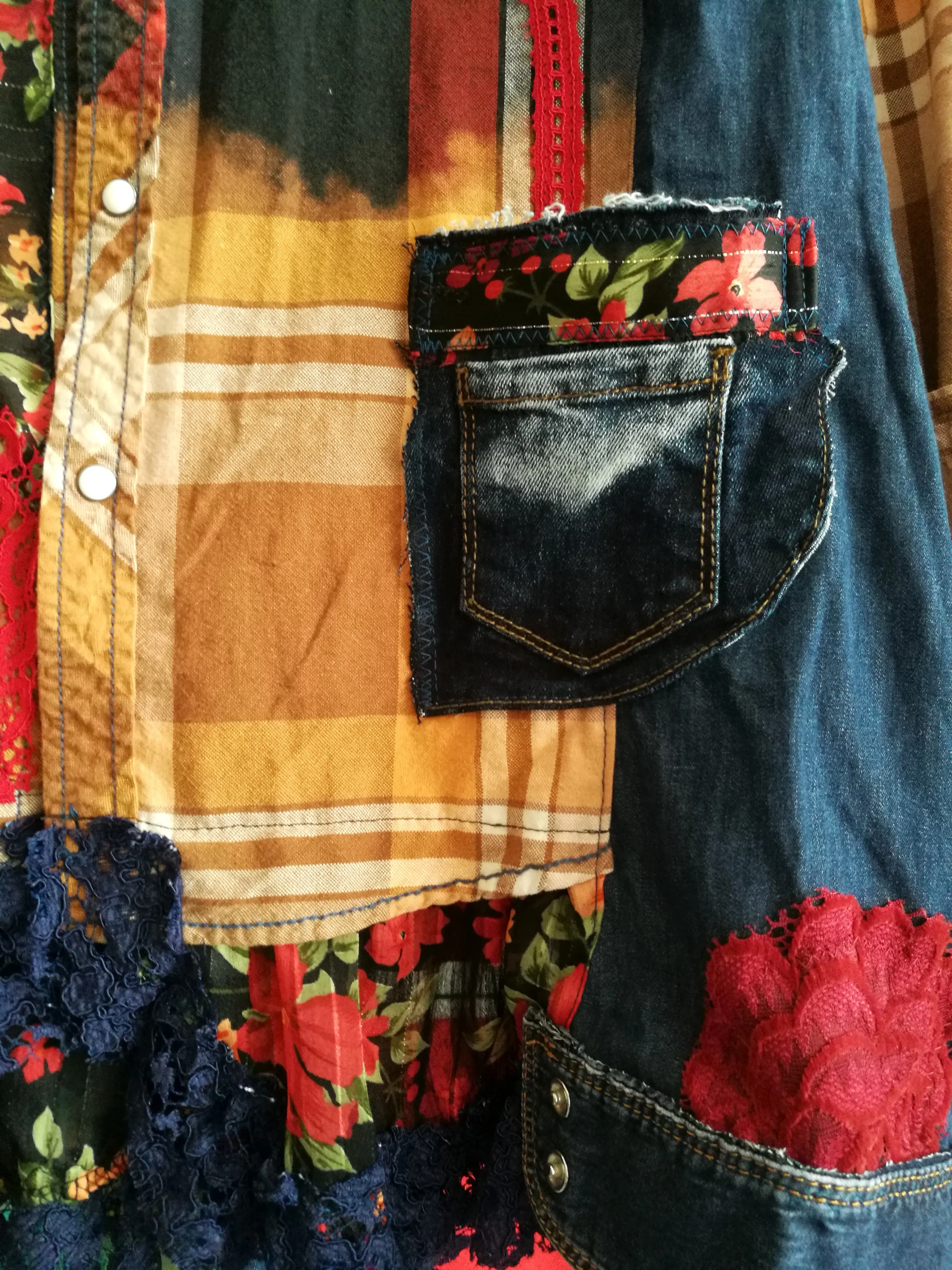 Denim Jacket Dress,M Embroidered Shirt Dress