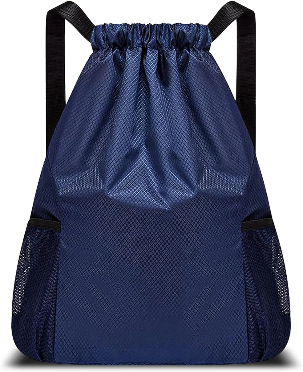 Drawstring Backpack, Oxford Sports Bag Beach Backpack, Gym Backpack for Men Women, String Backpack Drawstring Bags (blue)