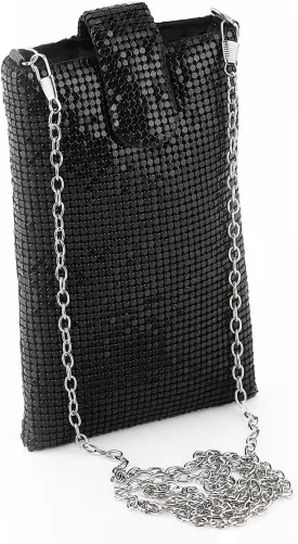 Evening Handbags Clutch Purses for Women Metal mesh Small Crossbody Bag Cell Phone Purse Wallet