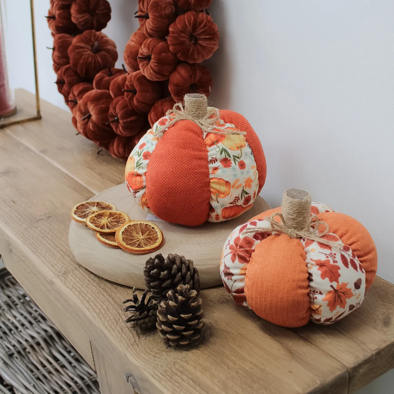 Fabric Floral Pumpkin