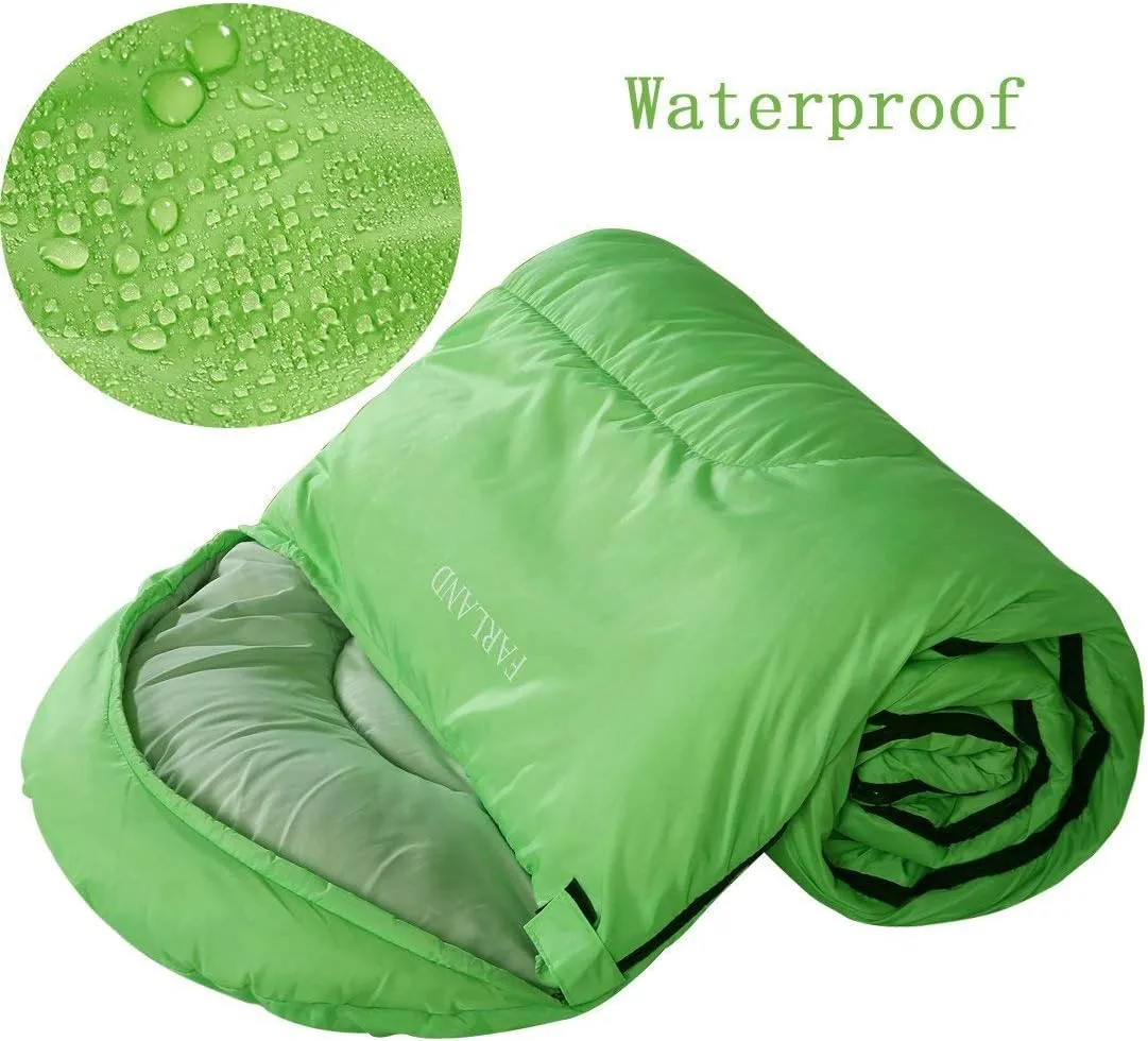 FARLAND Sleeping Bags 30 for Adults Teens Kids with Compression Sack Portable and Lightweight for 3-4 Season Camping, Hiking,Waterproof, Backpacking and Outdoors