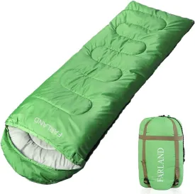 FARLAND Sleeping Bags 30 for Adults Teens Kids with Compression Sack Portable and Lightweight for 3-4 Season Camping, Hiking,Waterproof, Backpacking and Outdoors