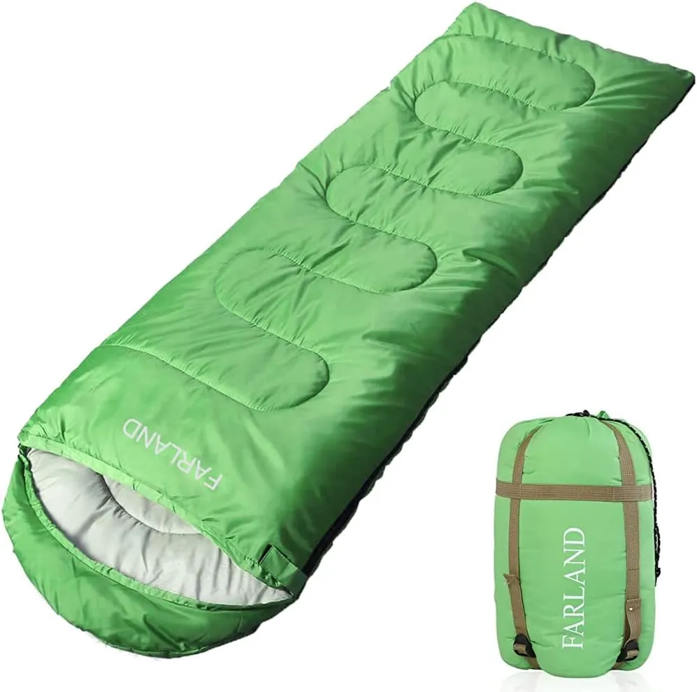 FARLAND Sleeping Bags 30 for Adults Teens Kids with Compression Sack Portable and Lightweight for 3-4 Season Camping, Hiking,Waterproof, Backpacking and Outdoors