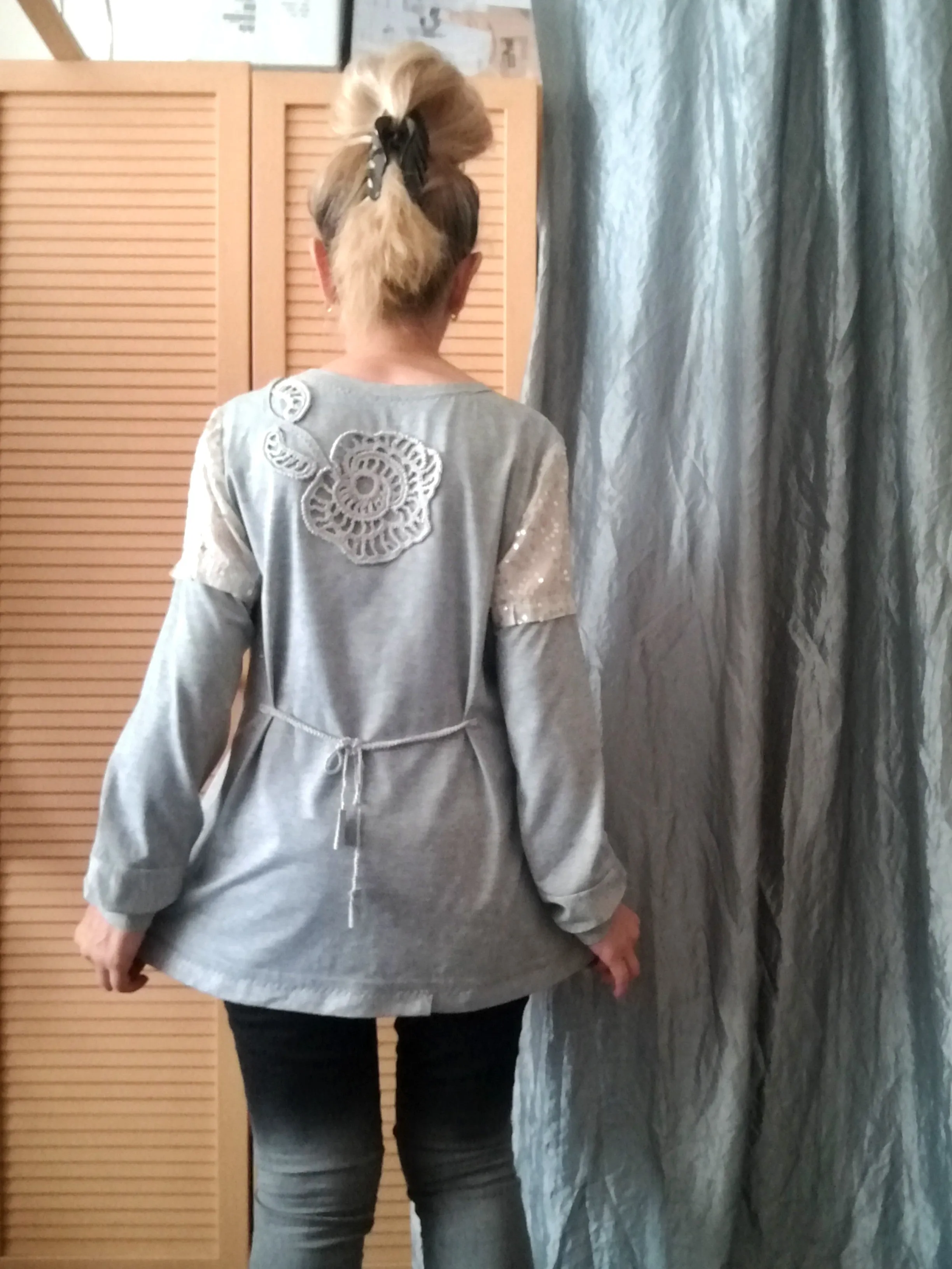Gray Tunic Dress,M Casual Chic Cotton Top
