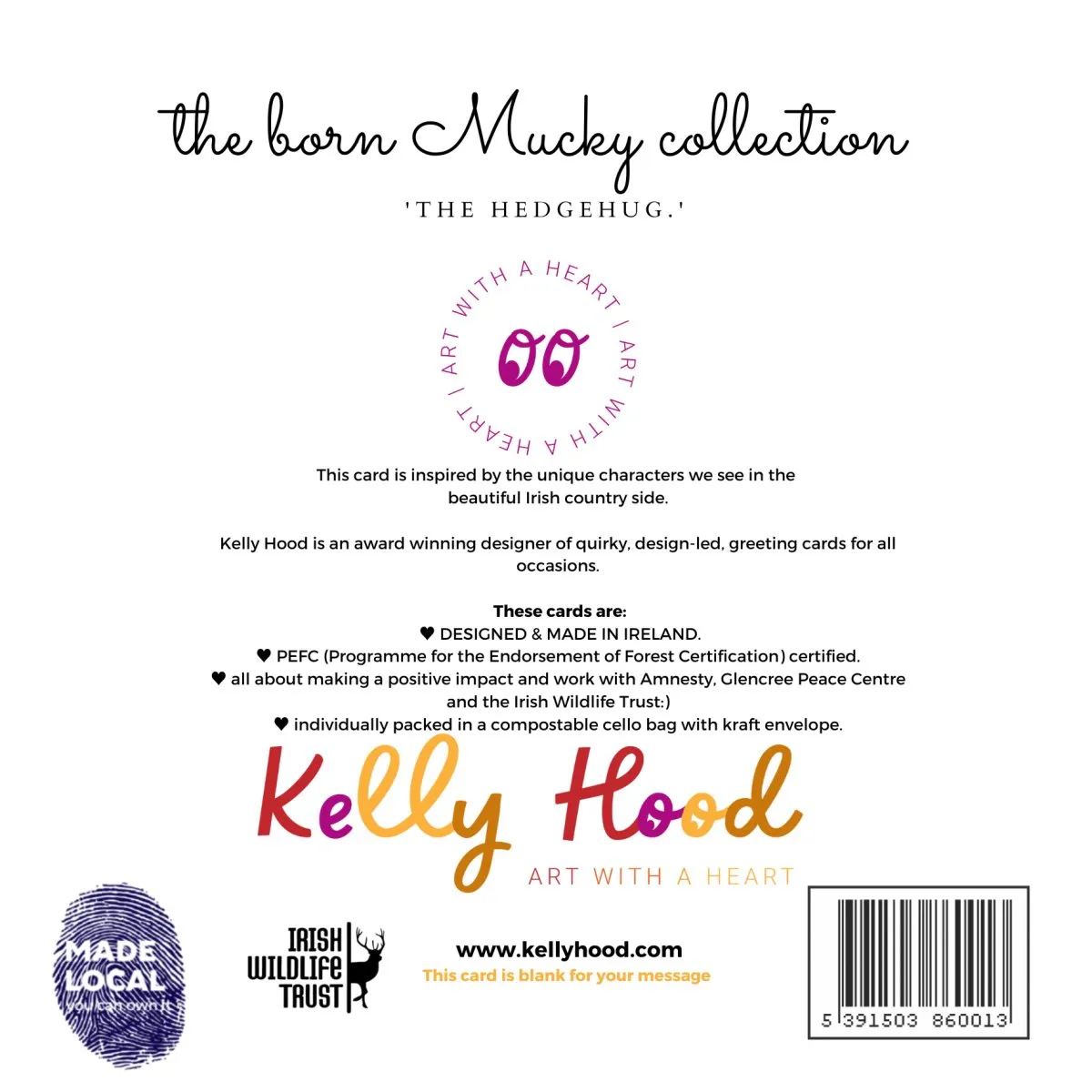 Greeting Card: Kelly Hood - The Hedgehug (Square)