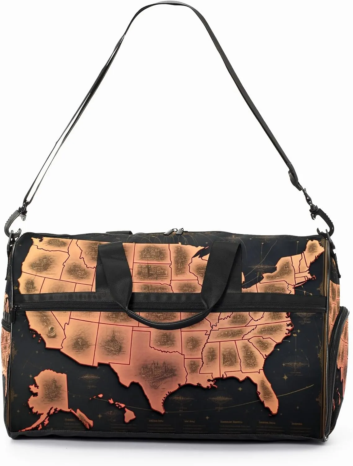 Gym Bag for Women Men, Yoga Bag with Shoe Pocket, Travel Duffel Tote Bag for Plane, Workout, Swimming, Weekend Overnight Bag Carry on Bag Hospital Holdalls, America Map - 12
