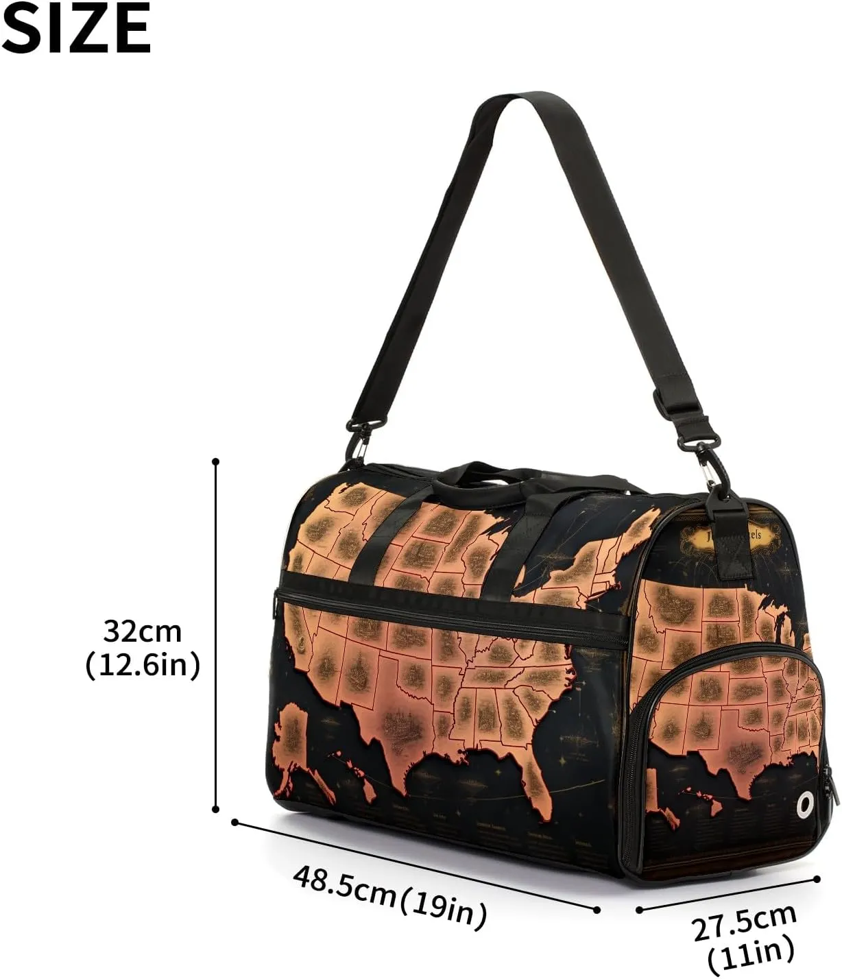 Gym Bag for Women Men, Yoga Bag with Shoe Pocket, Travel Duffel Tote Bag for Plane, Workout, Swimming, Weekend Overnight Bag Carry on Bag Hospital Holdalls, America Map - 12
