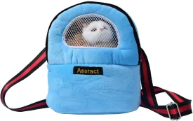 Hamster Carrier Bag, Upgraded Small Animal Bonding Soft Hedgehog Pouch Portable Outgoing Travel Bag with Adjustable Strap and Breathable Mesh for Squirrel Mice Sugar Glider Etc (Blue, L)