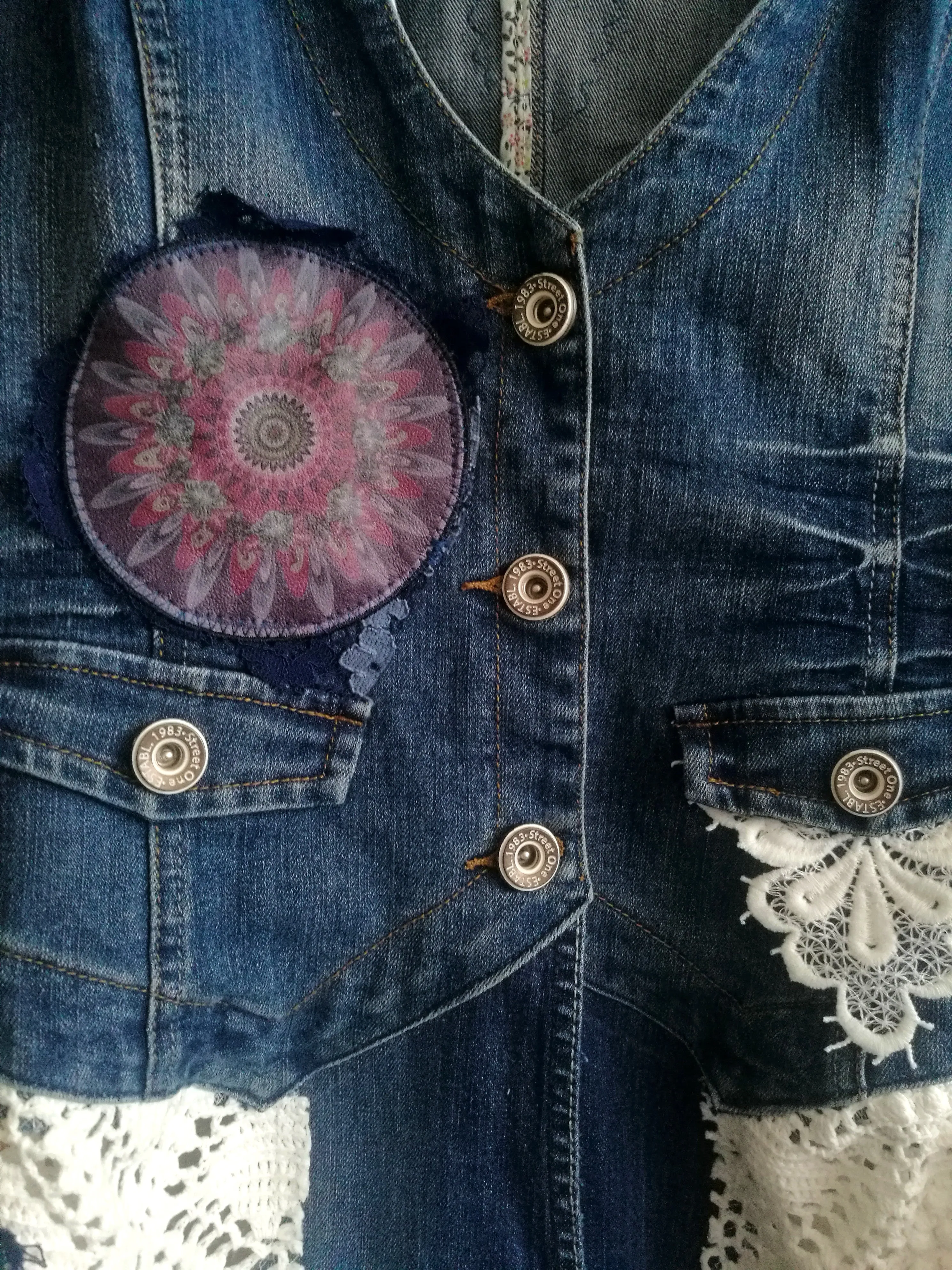 Hooded Denim Jacket,M Sleeveless Duster Jacket