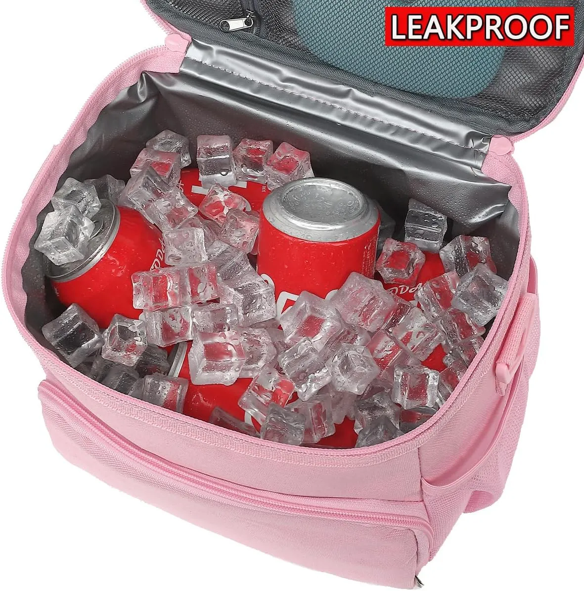 Insulated Lunch Bag for Adult/Women/Men, Reusable Large Lunch Box Cooler Soft Leakproof Tote, Thermal Meal Prep Lunch Pail with Adjustable Shoulder Strap for Picnic/Travel/Office,Pink