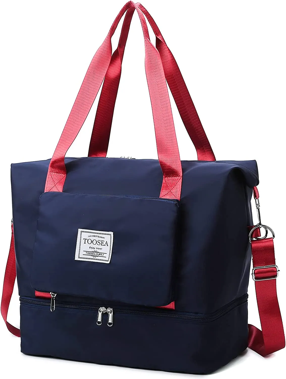 ITEM# 0113   New Foldable Dry/Wet Separation Travel Duffle Bag for Women Carry On with Shoe Compartment Luggage Sleeve, Large Capacity Folding Travel Tote Gym Bag, Weekender Overnight Bag (Watch Video)