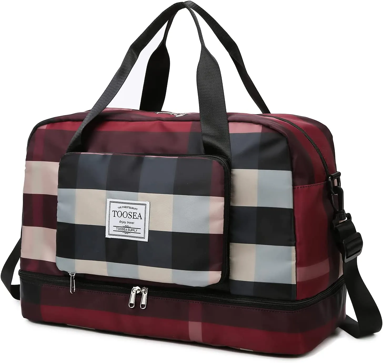 ITEM# 0113   New Foldable Dry/Wet Separation Travel Duffle Bag for Women Carry On with Shoe Compartment Luggage Sleeve, Large Capacity Folding Travel Tote Gym Bag, Weekender Overnight Bag (Watch Video)