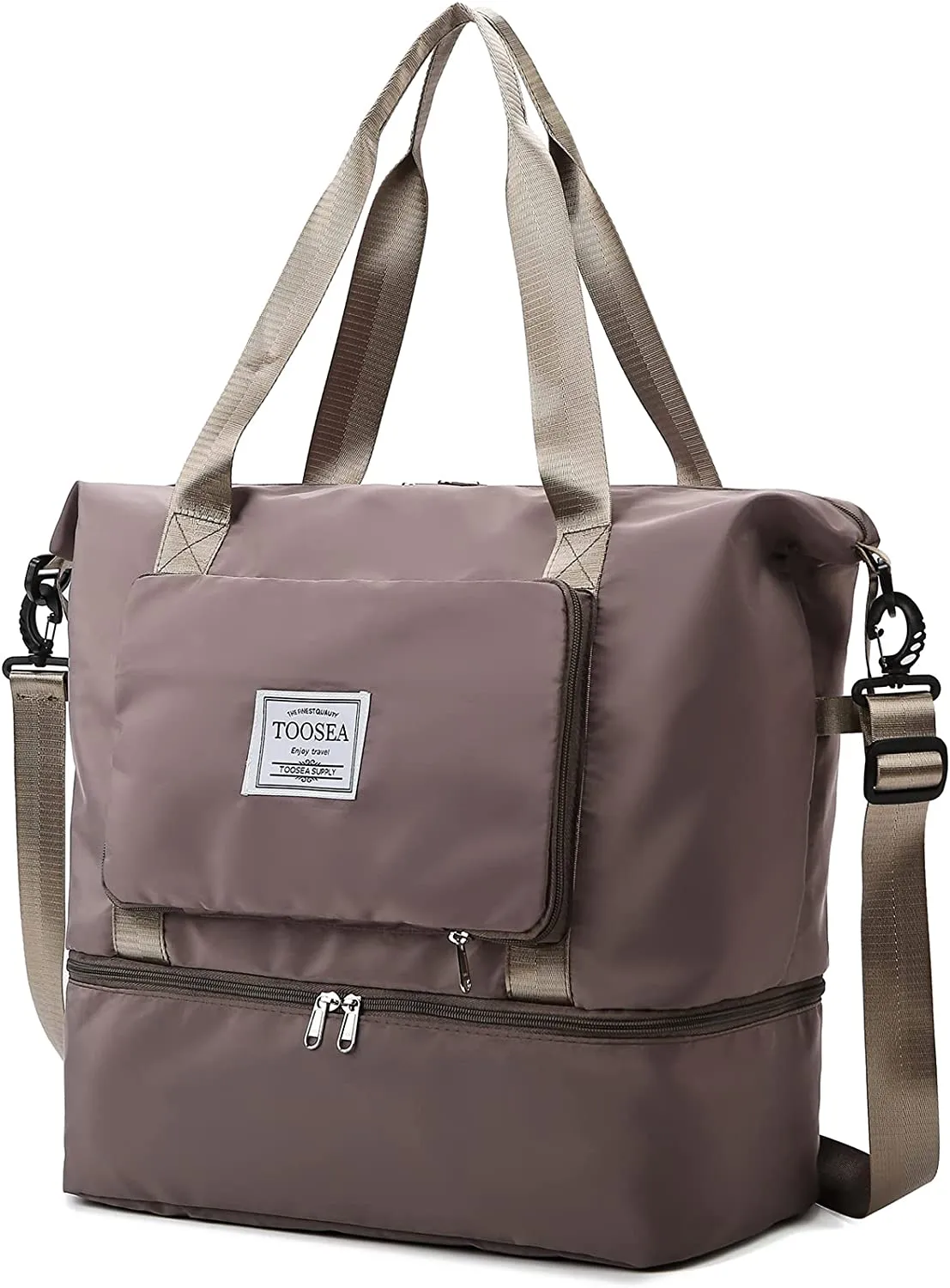 ITEM# 0113   New Foldable Dry/Wet Separation Travel Duffle Bag for Women Carry On with Shoe Compartment Luggage Sleeve, Large Capacity Folding Travel Tote Gym Bag, Weekender Overnight Bag (Watch Video)