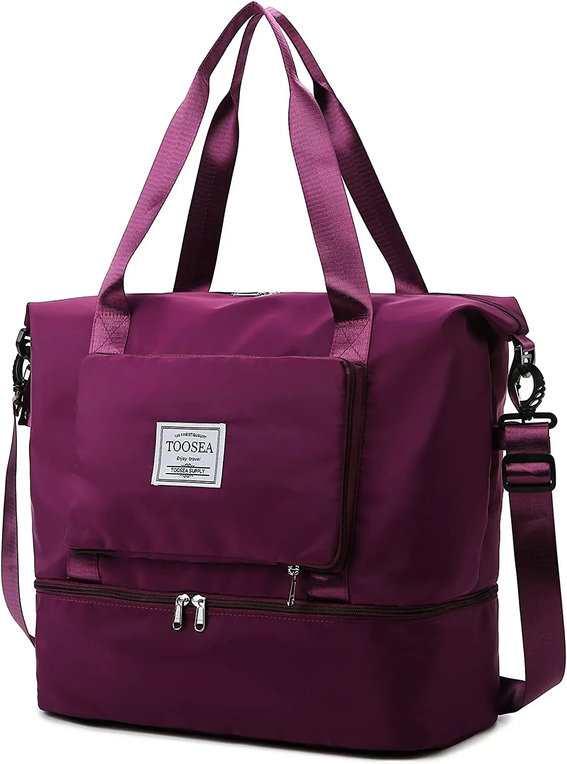 ITEM# 0113   New Foldable Dry/Wet Separation Travel Duffle Bag for Women Carry On with Shoe Compartment Luggage Sleeve, Large Capacity Folding Travel Tote Gym Bag, Weekender Overnight Bag (Watch Video)