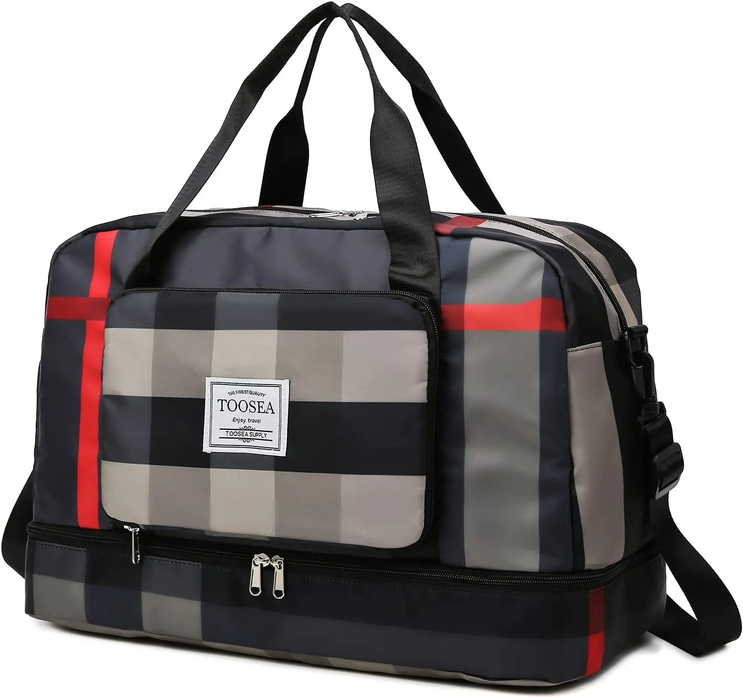 ITEM# 0113   New Foldable Dry/Wet Separation Travel Duffle Bag for Women Carry On with Shoe Compartment Luggage Sleeve, Large Capacity Folding Travel Tote Gym Bag, Weekender Overnight Bag (Watch Video)