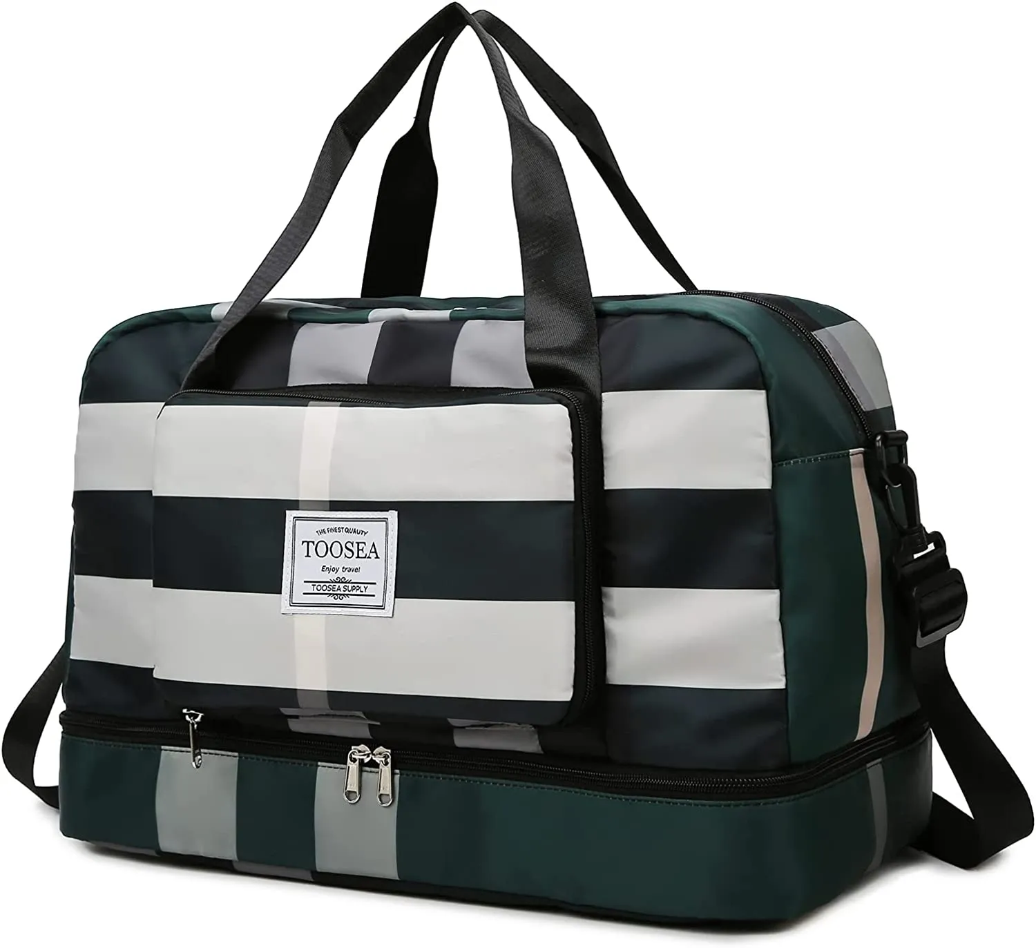 ITEM# 0113   New Foldable Dry/Wet Separation Travel Duffle Bag for Women Carry On with Shoe Compartment Luggage Sleeve, Large Capacity Folding Travel Tote Gym Bag, Weekender Overnight Bag (Watch Video)
