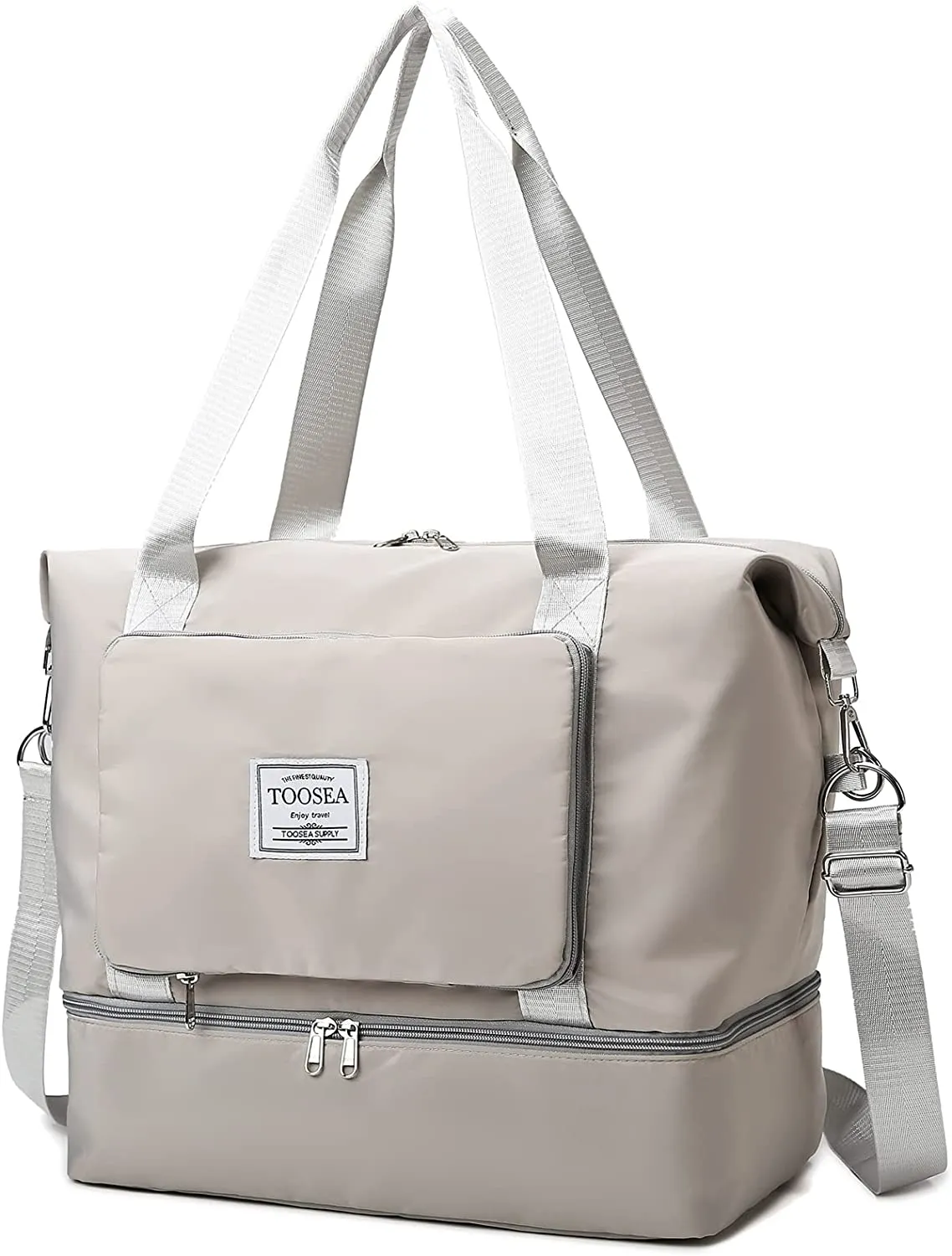 ITEM# 0113   New Foldable Dry/Wet Separation Travel Duffle Bag for Women Carry On with Shoe Compartment Luggage Sleeve, Large Capacity Folding Travel Tote Gym Bag, Weekender Overnight Bag (Watch Video)