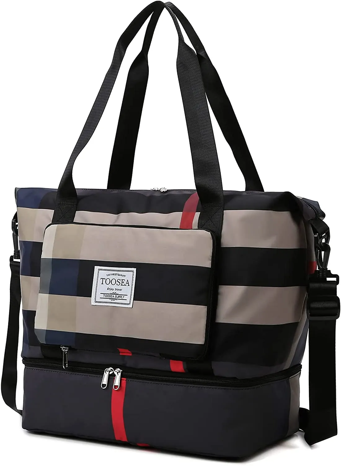 ITEM# 0113   New Foldable Dry/Wet Separation Travel Duffle Bag for Women Carry On with Shoe Compartment Luggage Sleeve, Large Capacity Folding Travel Tote Gym Bag, Weekender Overnight Bag (Watch Video)