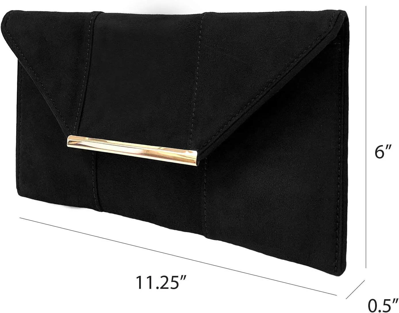JNB Faux Microsuede Envelope Clutch