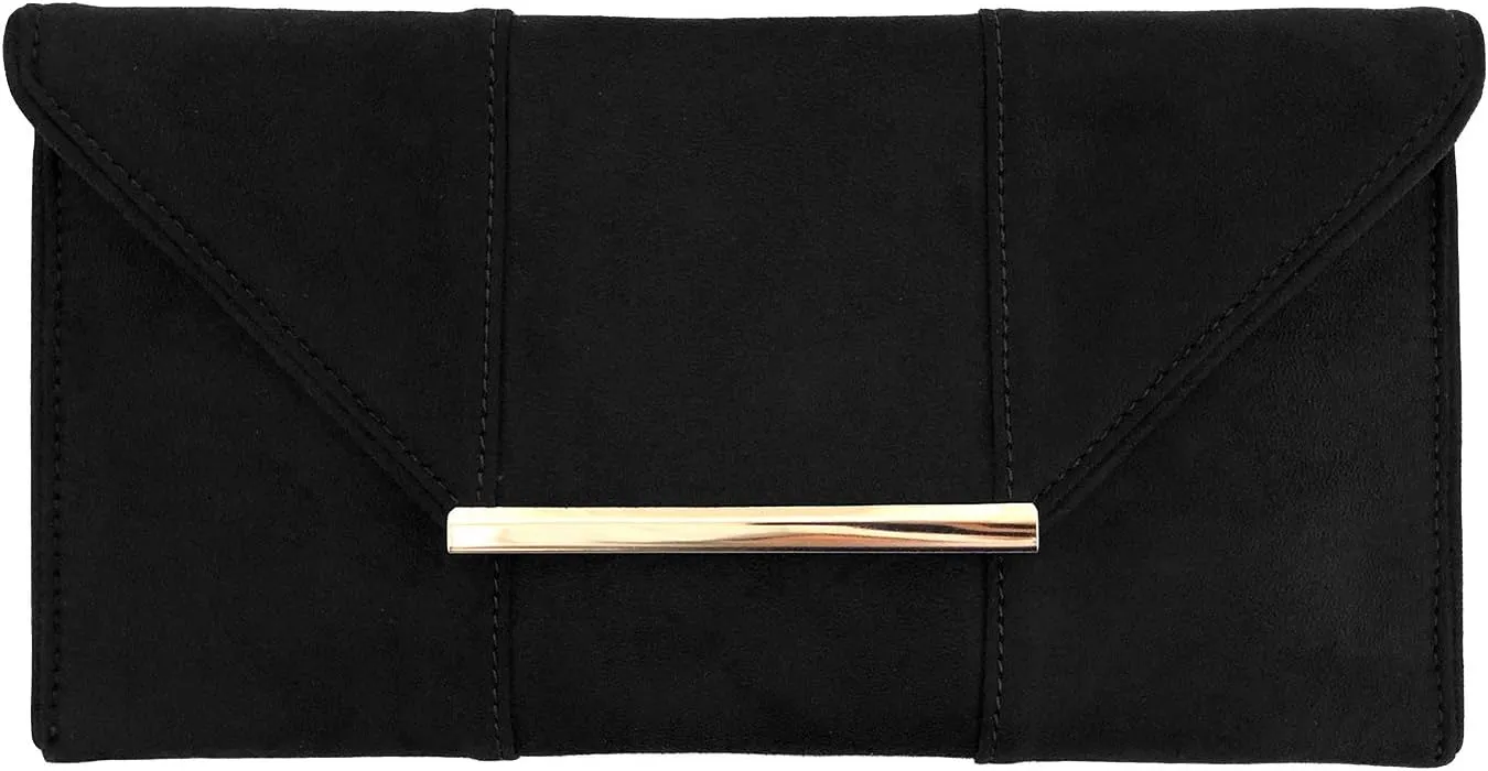 JNB Faux Microsuede Envelope Clutch
