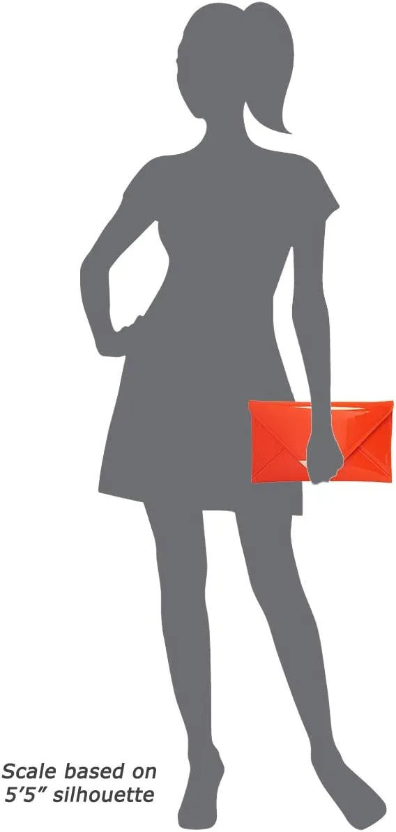 JNB Faux Patent Leather Glossy Envelope Clutch