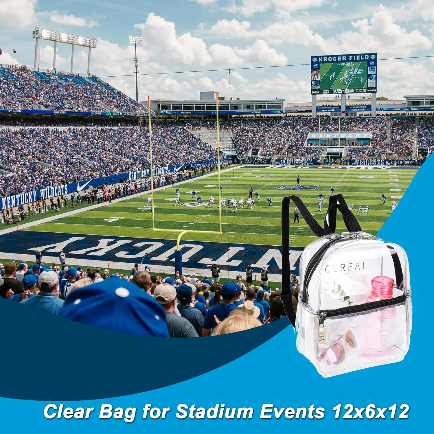 Keepcross Small Clear Backpack 12x6x12 for Stadium Events,Mini Clear Stadium Bag For Sporting Events Games Festivals Concerts,Women Girls Kids