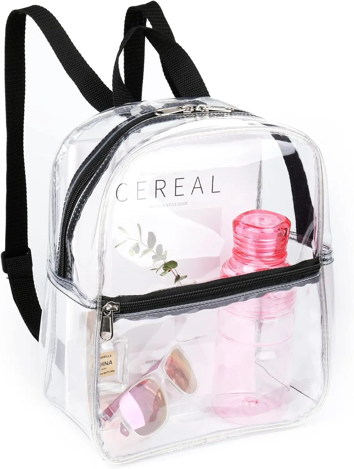 Keepcross Small Clear Backpack 12x6x12 for Stadium Events,Mini Clear Stadium Bag For Sporting Events Games Festivals Concerts,Women Girls Kids