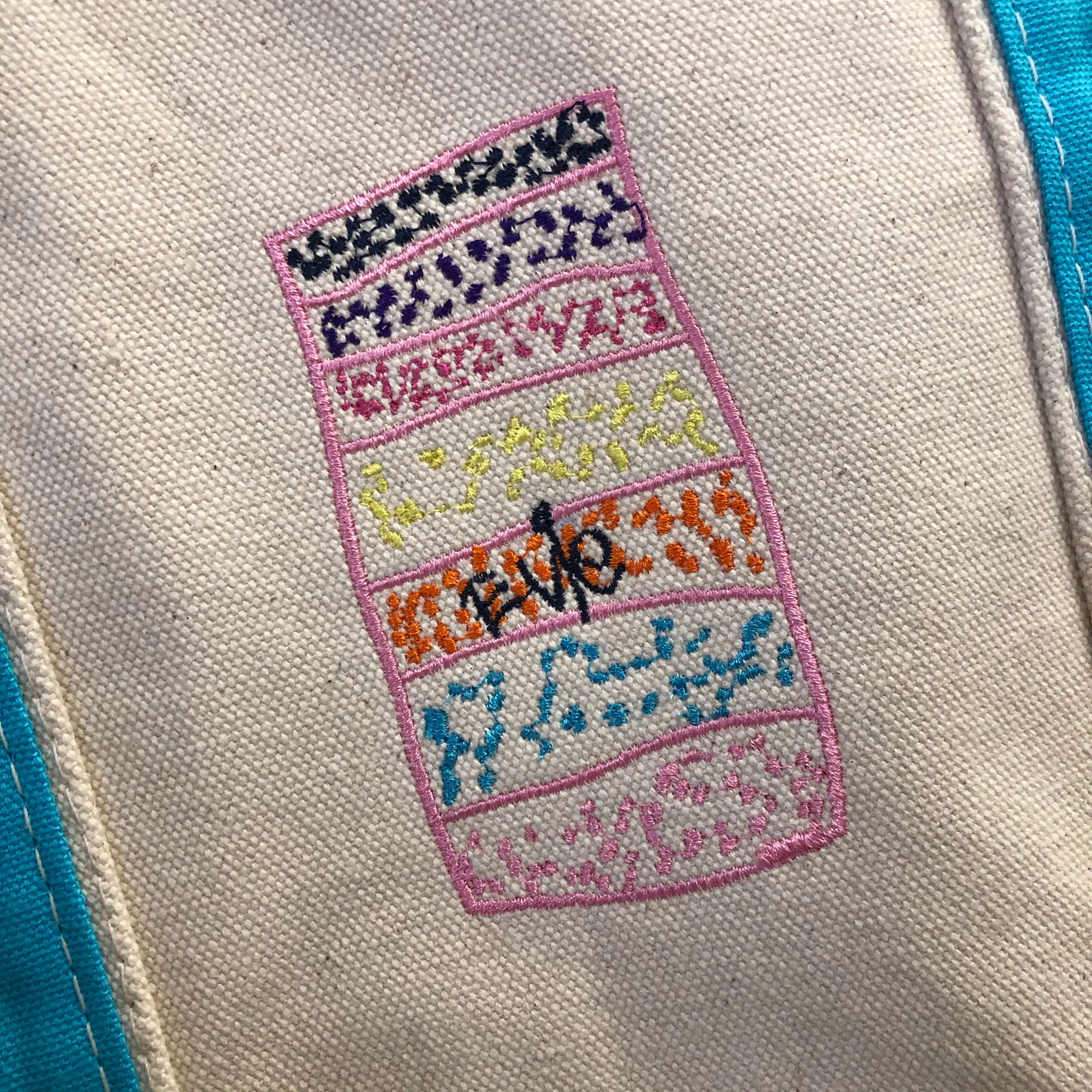 Large Canvas Zip Top Tote with Custom Children's Artwork