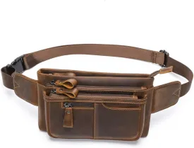 Men's Crossbody Bag Retro Chest Bag Fanny Pack Large Capacity Multi-Functional Bag