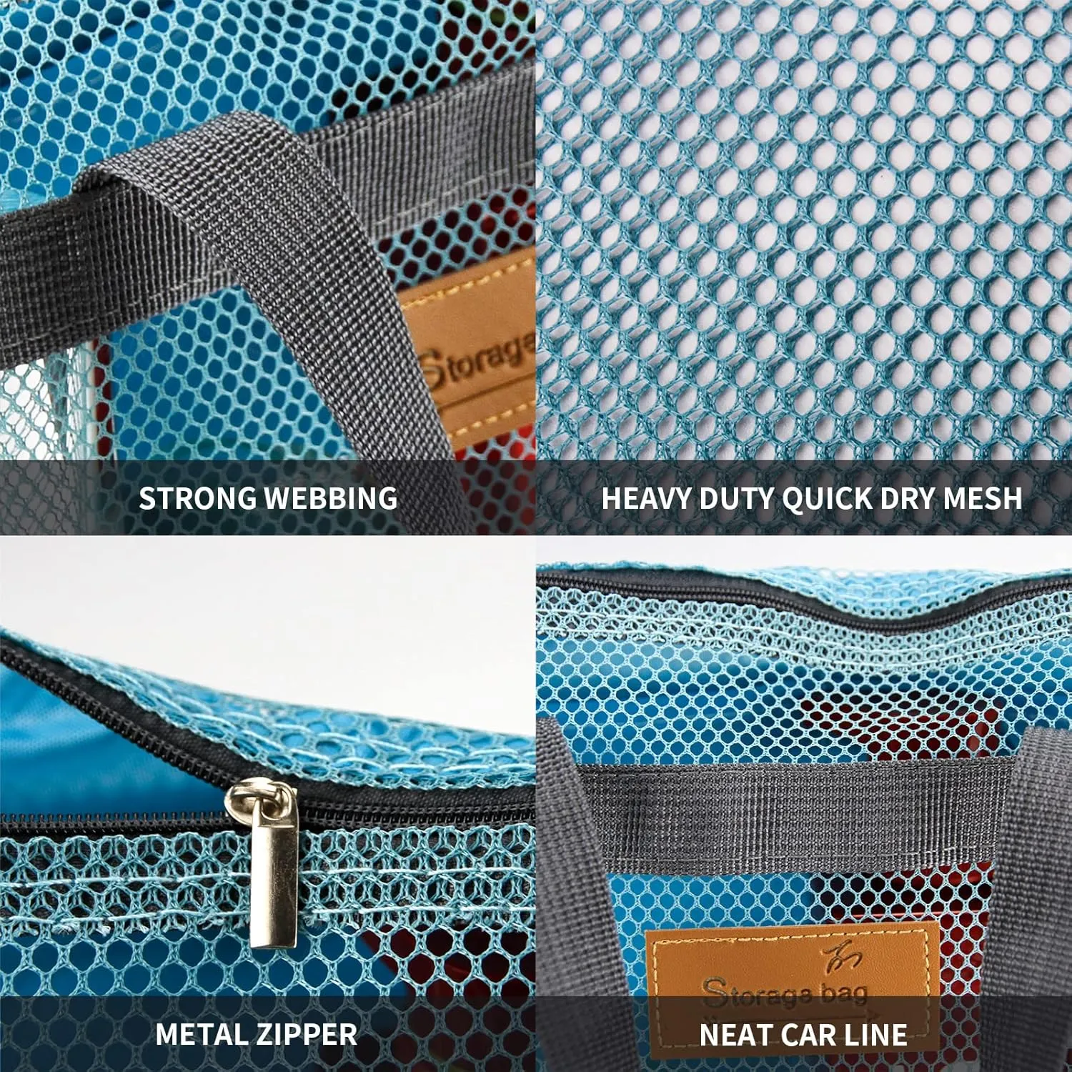 Mesh Shower Caddy Bag Portable Hanging Toiletry and Bath Organizer with Zipper for Travel, Gym, Camping, College Dorms, Beach