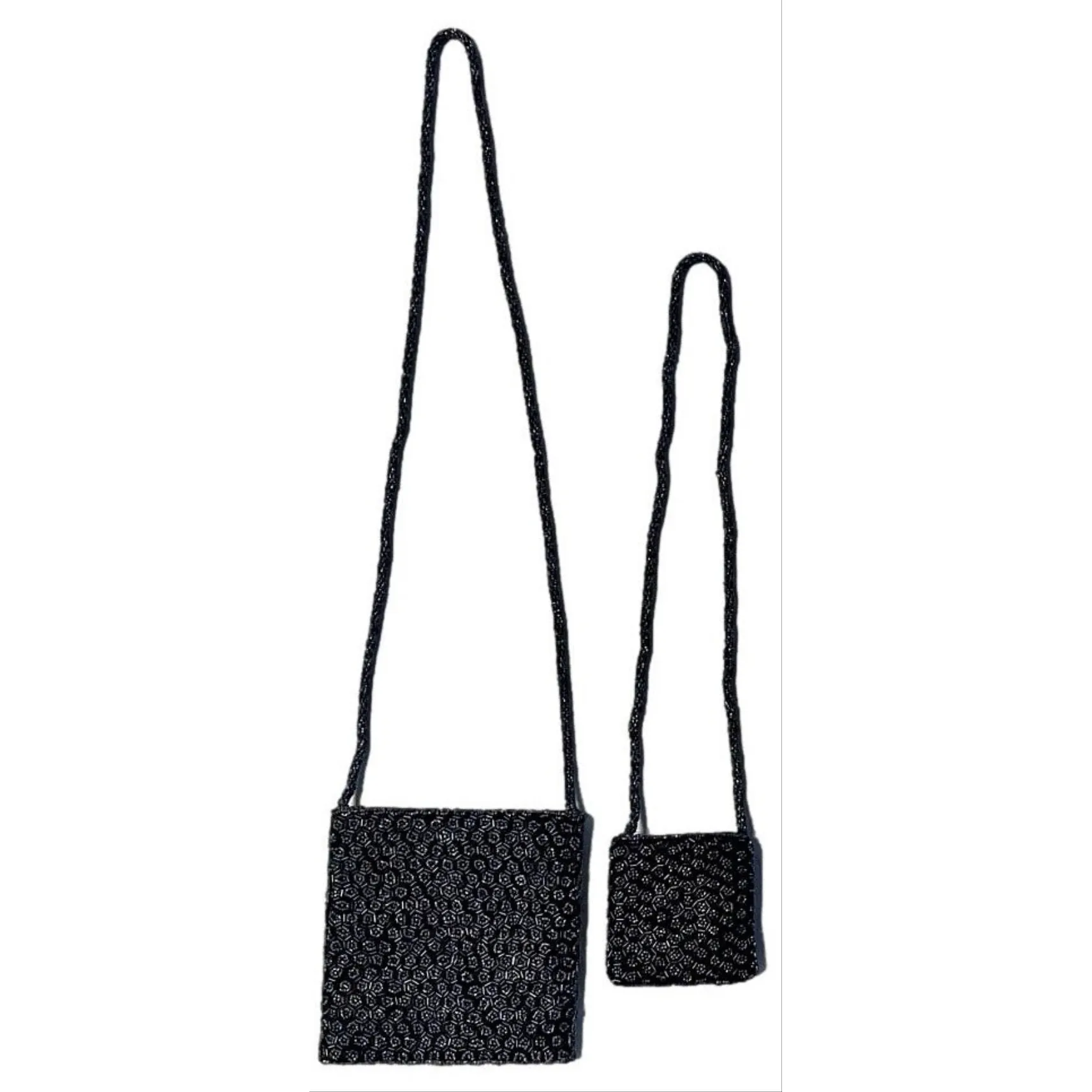 Mother Daughter Beaded Honeycomb Shoulder Bag