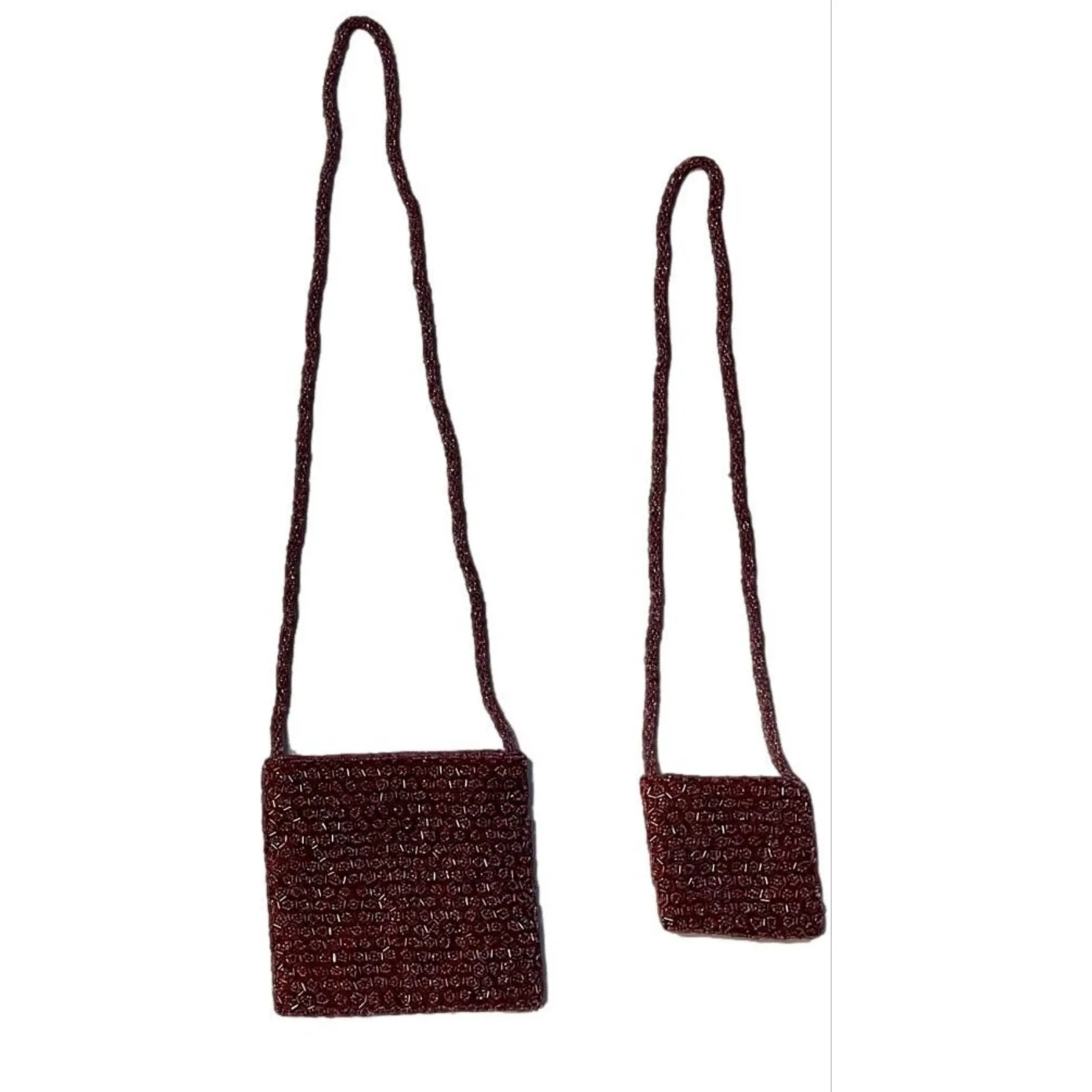Mother Daughter Beaded Honeycomb Shoulder Bag