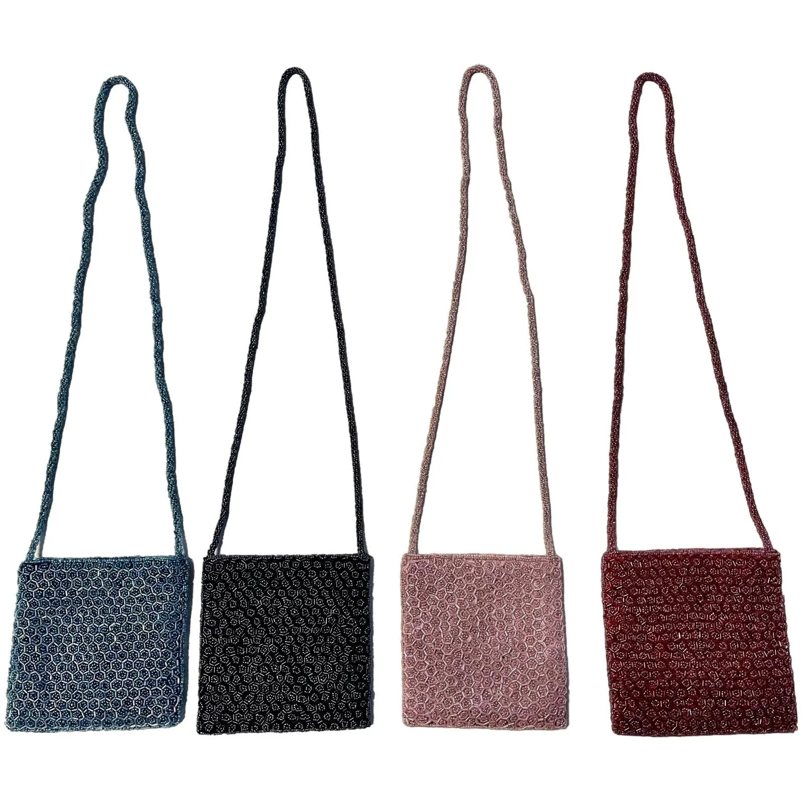 Mother Daughter Beaded Honeycomb Shoulder Bag