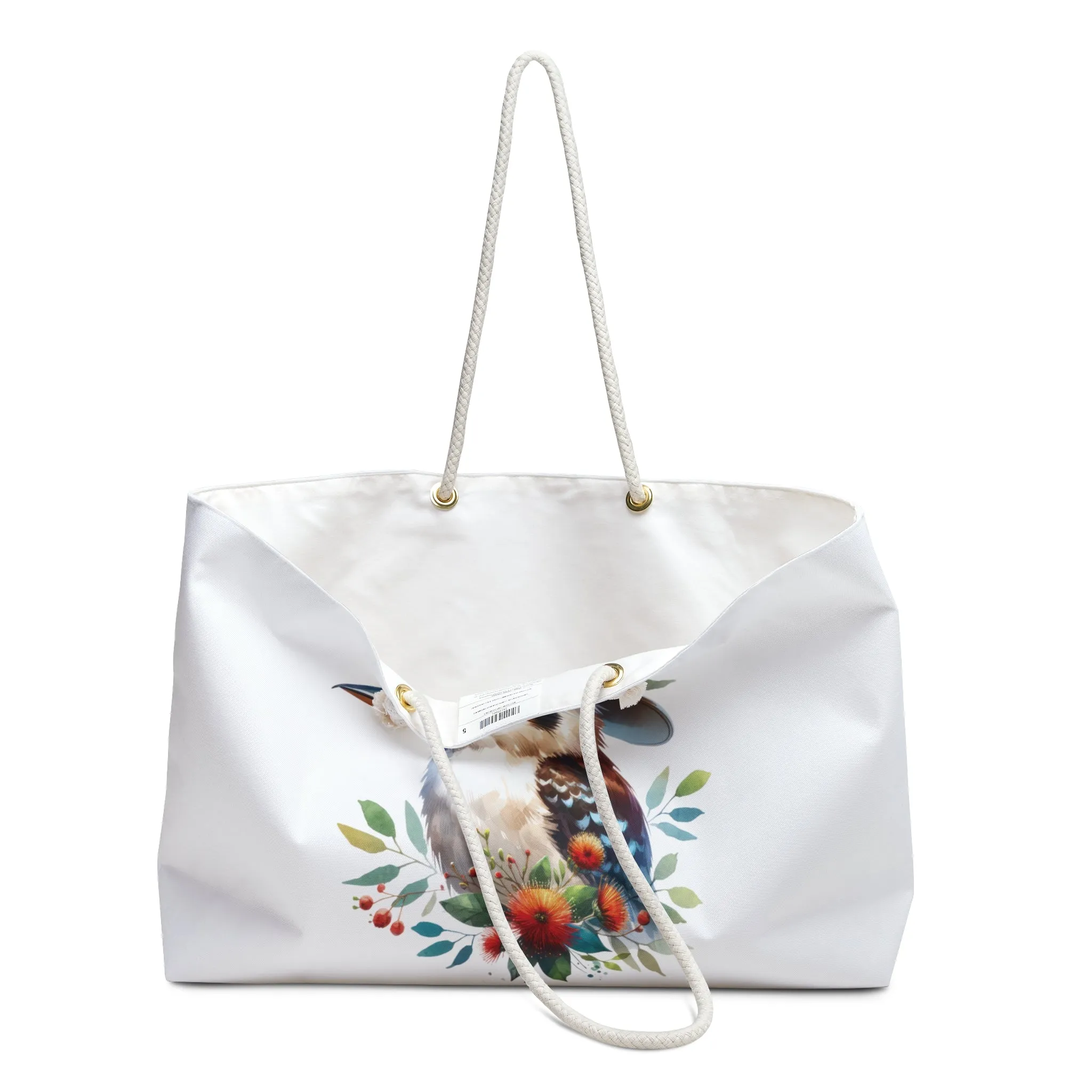 Personalised/Non-Personalised Weekender Bag, Australian Animals, Kookaburra, Large Weekender Bag, Beach Bag, Book Bag