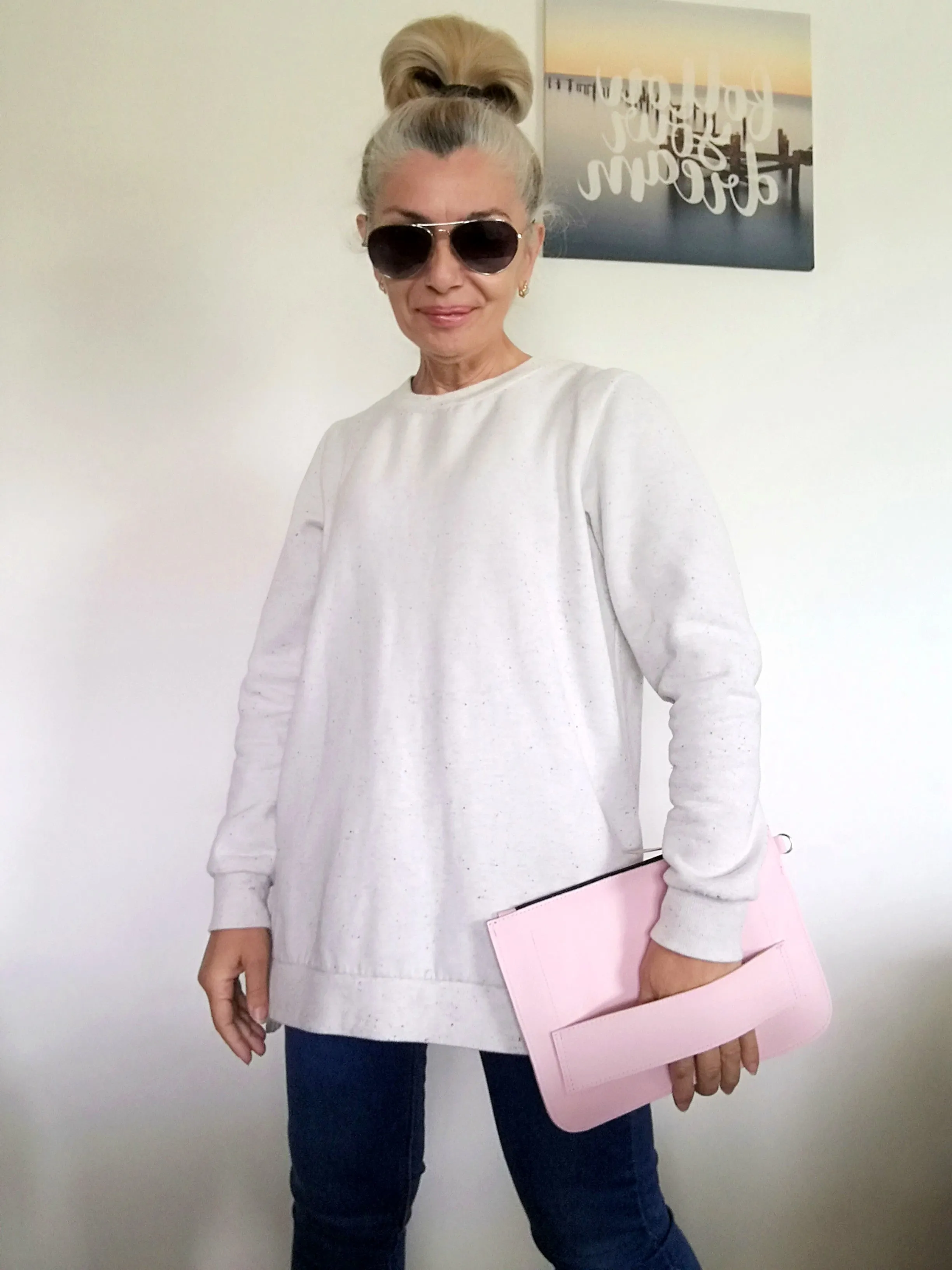 Pink Leather Clutch Bag Italian leather Wrist Bag